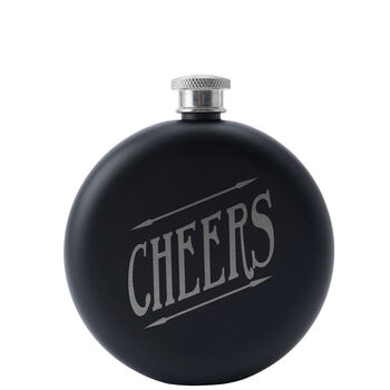 Dapper Chap 'Down The Hatch' Black 6oz Hip Flask | Gift Boxed, 2 of 5