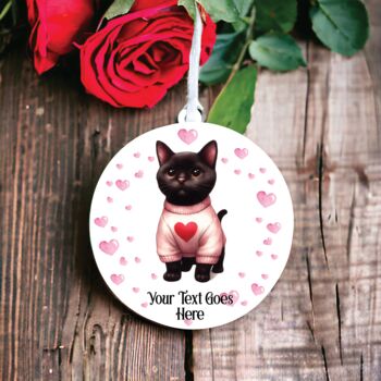 Personalised Black Cat Love Decoration, 2 of 2