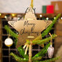 'Merry Christmas' Gold Star Christmas Tree Topper, thumbnail 3 of 5
