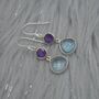 Amethyst Blue Topaz Silver Earrings, thumbnail 3 of 7
