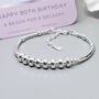 80th Birthday Bracelet, Kate, Sterling Silver, thumbnail 1 of 5