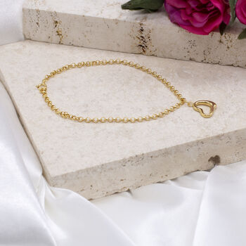 9ct Yellow Gold Heart Charm Bracelet, 3 of 6