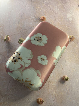 Peony Pink Floral Handcrafted Rectangular Clutch, 3 of 4