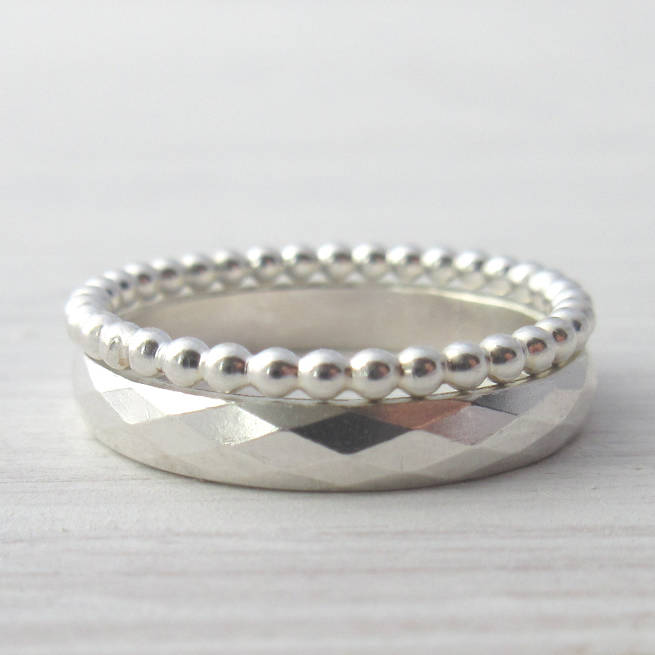 create your own silver stacking ring set by marion made ...