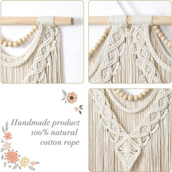 Set Of Three Macrame Wall Hanging Large Woven Tapestry, 3 of 8