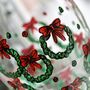 Christmas Wreath Painted Wine Glass, thumbnail 3 of 6