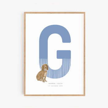 Personalised Children's Initial And Pet Print, 5 of 7