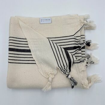 Bodrum Hammam Towel Monochrome Classic Stripe, 6 of 12
