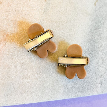 Cute Gingerbread Man Christmas Hair Clips, 2 of 2