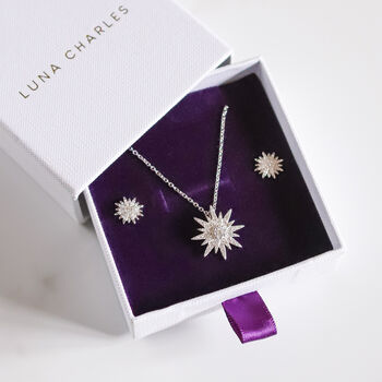 Starburst Wedding Gift Set | Earrings And Necklace, 6 of 8