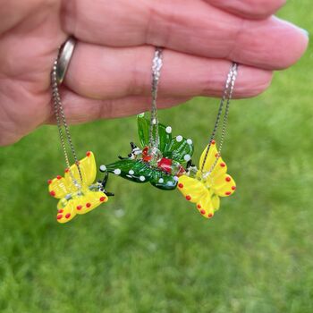 Handmad Glass Hanging Butterfly Set, 3 of 7