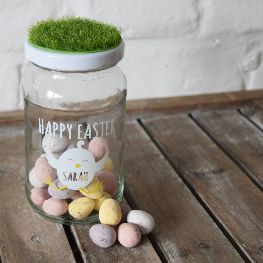 personalised easter treat jar by jg artwork