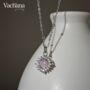 Sterling Silver Pink Opal Shimmering Necklace, thumbnail 3 of 6