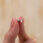 Sterling Silver Tiny Marquise Cz Screw Back Earrings, thumbnail 10 of 12