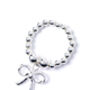 Sterling Silver Ball Bead Ring With Bow Charm, thumbnail 4 of 7