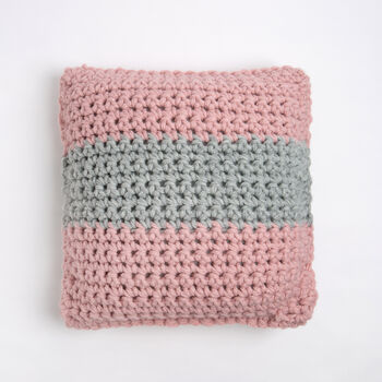 My First Striped Cushion Cover Crochet Kit, 2 of 8