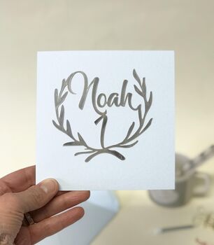 Personalised Papercut 1st Birthday Card, 5 of 11