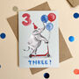 Elephant 3rd Birthday Card, thumbnail 4 of 6