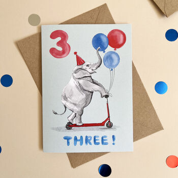 Elephant 3rd Birthday Card, 4 of 6