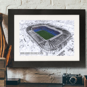 Personalised Illustrated Rugby Stadium Framed Print, 2 of 4