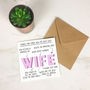 Personalised 'Things That Make You Wife' Card, thumbnail 3 of 4