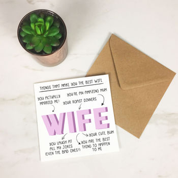 Personalised 'Things That Make You Wife' Card, 3 of 4