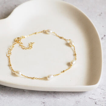 Gold Plated Sterling Silver And Pearl Bracelet, 5 of 6