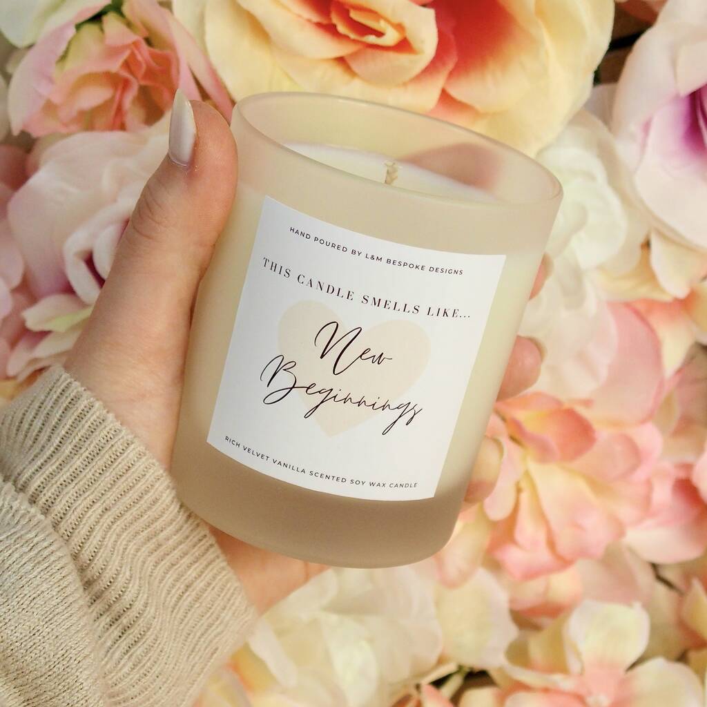 New Beginnings Candle New Job Promotion Gift By L&M Bespoke Designs