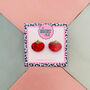 Tomato Glitter Resin Studs, thumbnail 1 of 4