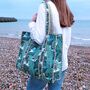 Reversible Banana Leaf Print Quilted Cotton Tote Bag, thumbnail 2 of 4