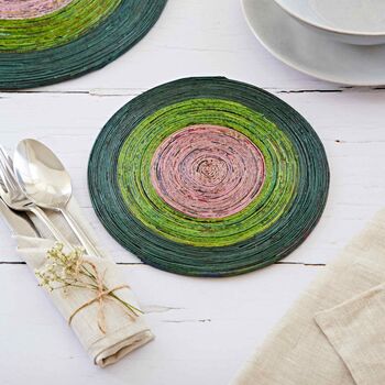 Recycled Newspaper Round Placemats, 5 of 12