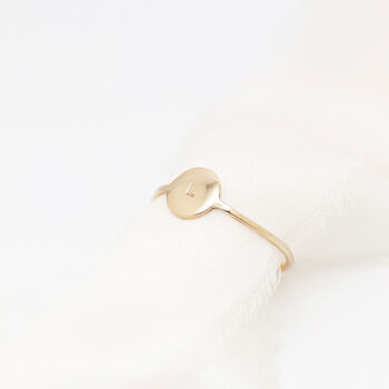 Solid 9ct Gold Personalised Mini Disc Ring, 3 of 5