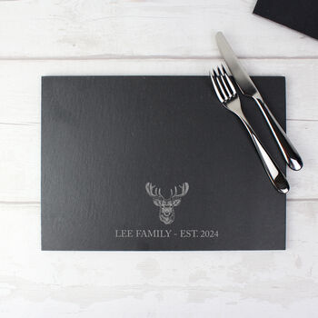 Personalised Stag Slate Board Placemat, 9 of 11