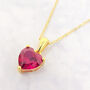 Ruby July Birthstone Love Heart Pendant Necklace, thumbnail 1 of 4