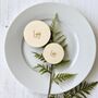 Round Wooden Wedding Favour Place Name Settings, thumbnail 4 of 9