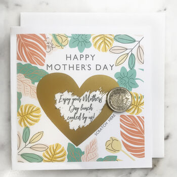 Personalised Floral Mother's Day Heart Scratch Card, 2 of 3