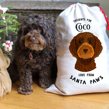 Personalised Dog Christmas Present Sack, 3 of 12