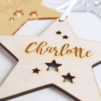 Personalised Star Tree Decoration, 3 of 5