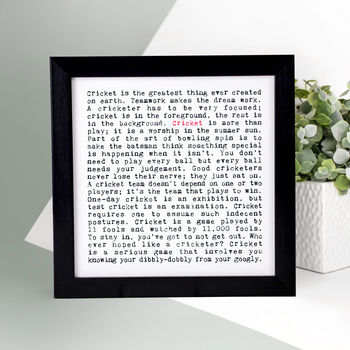 Cricket Quotes Gift Print For Him, 2 of 9