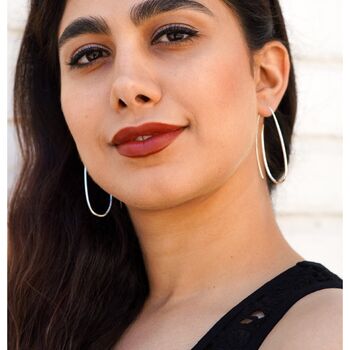 Long Paperclip Silver Drop Earrings, 3 of 9