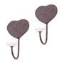 Set Of Two Country Heart Wall Hooks, thumbnail 2 of 5