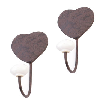 Set Of Two Country Heart Wall Hooks, 2 of 5