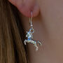 Sterling Silver Unicorn Earrings, thumbnail 3 of 6