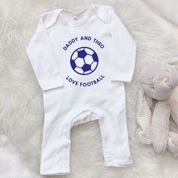 Personalised Football Daddy And Baby Babygrow, 10 of 11