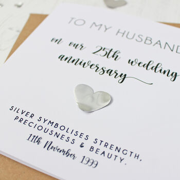 25th Silver Wedding Anniversary Personalised Card, 3 of 9