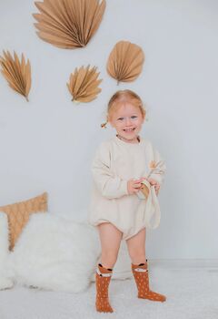 Beige 'Here Comes The Sun' Romper, 3 of 6