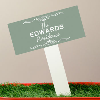 Personalised Enamel House Sign On Stake, 2 of 4