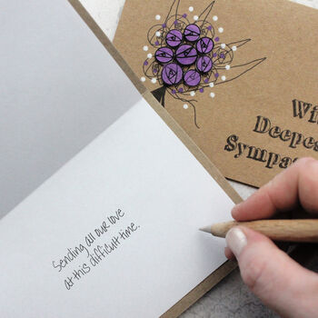 Deepest Sympathy Card, Bereavement Card, Floral Bouquet, 4 of 5