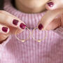 Tiny Gold Plated Heart Hoop Earrings, thumbnail 8 of 11