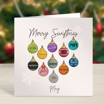 Taylor Swift Inspired Christmas Card Album Baubles, 2 of 3